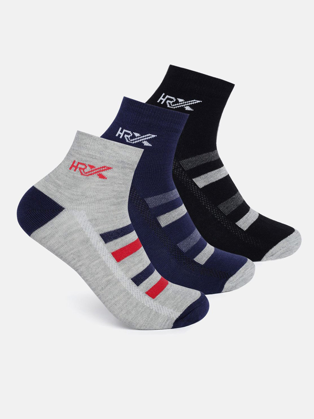 

HRX by Hrithik Roshan Men Pack Of 3 Ankle-Length Socks, Navy blue