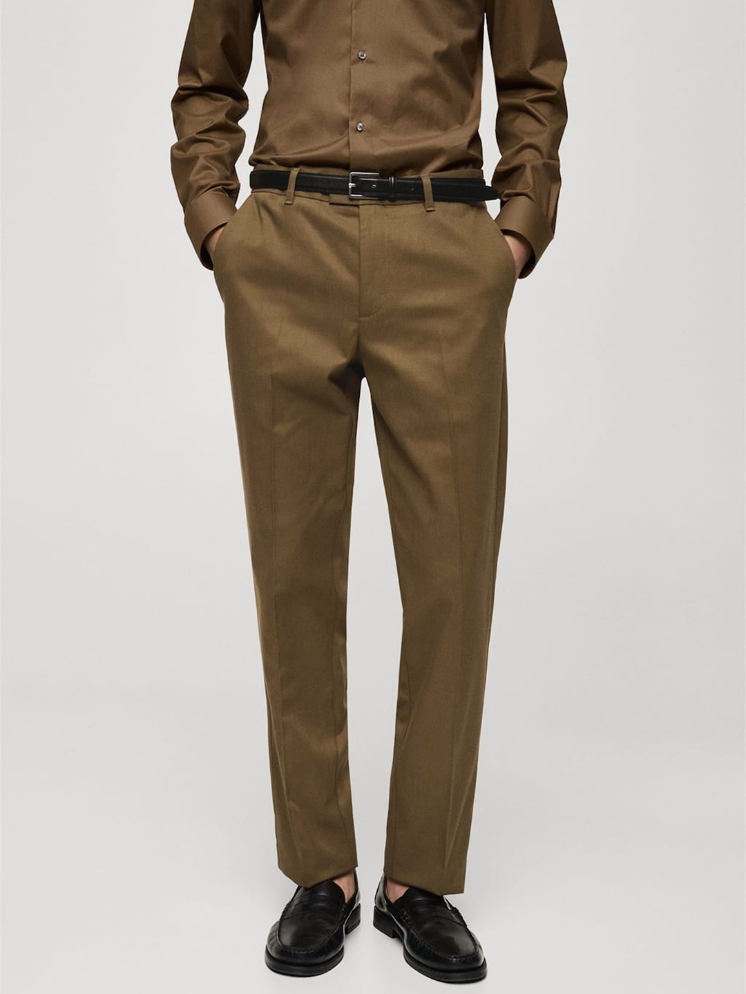 

MANGO MAN Men Formal Trousers, Brown