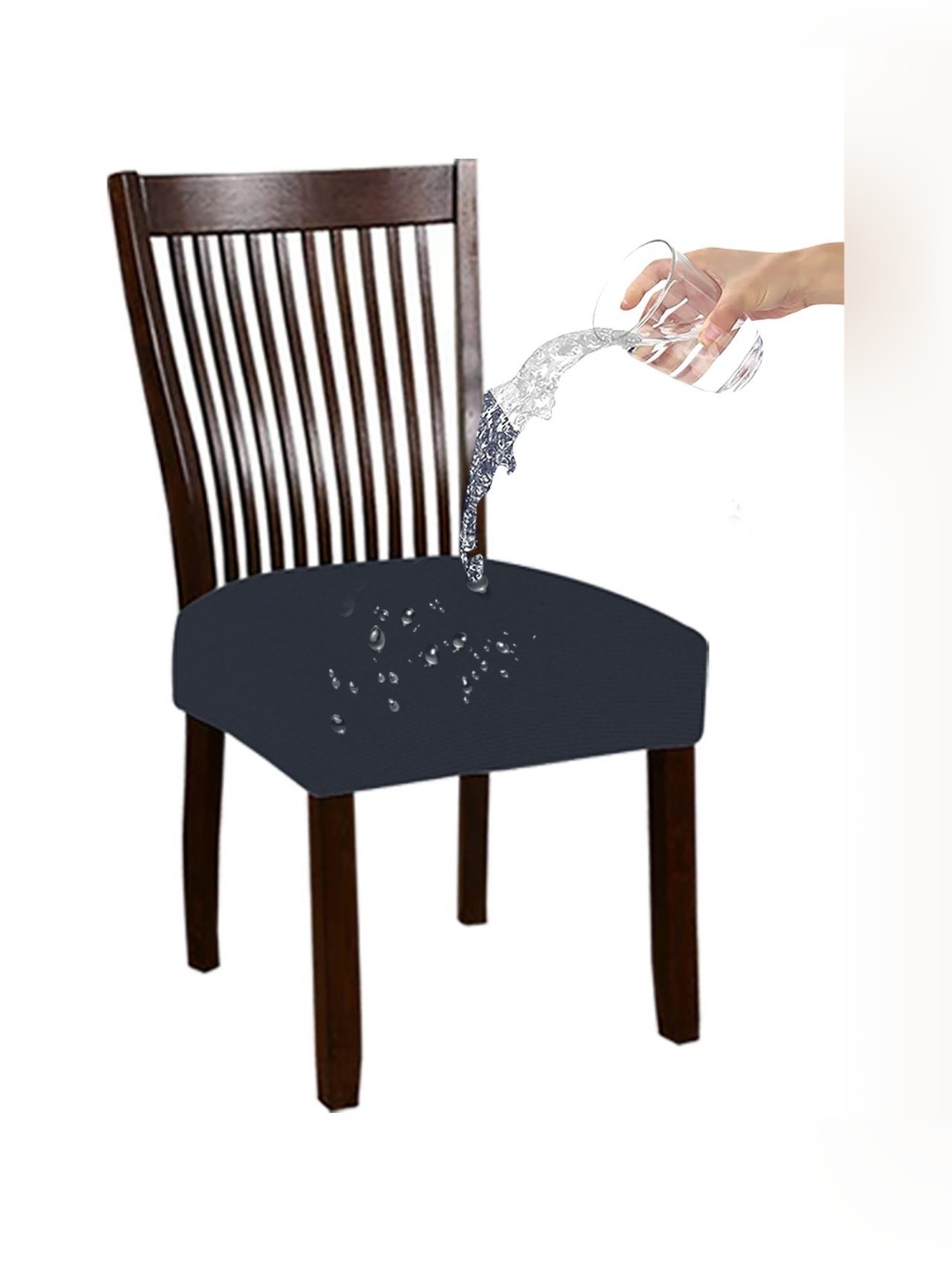 

Lazi Grey 4 Pieces Water Resistant Elastic Chair Covers