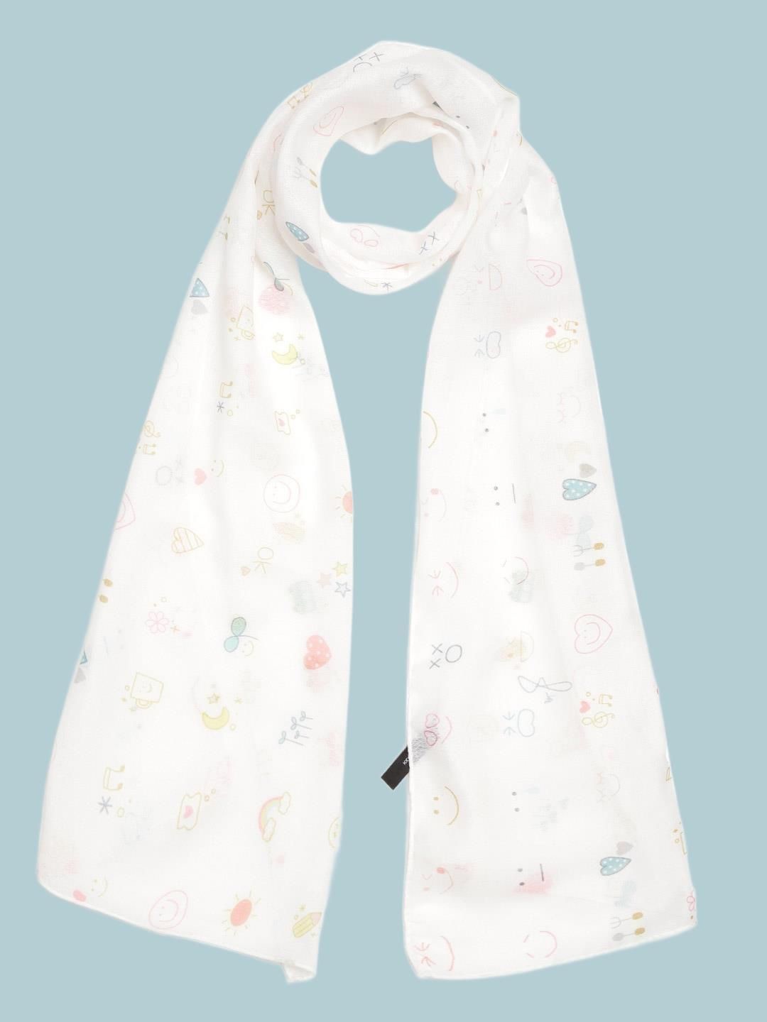 

J Style Girls Printed Stole, White