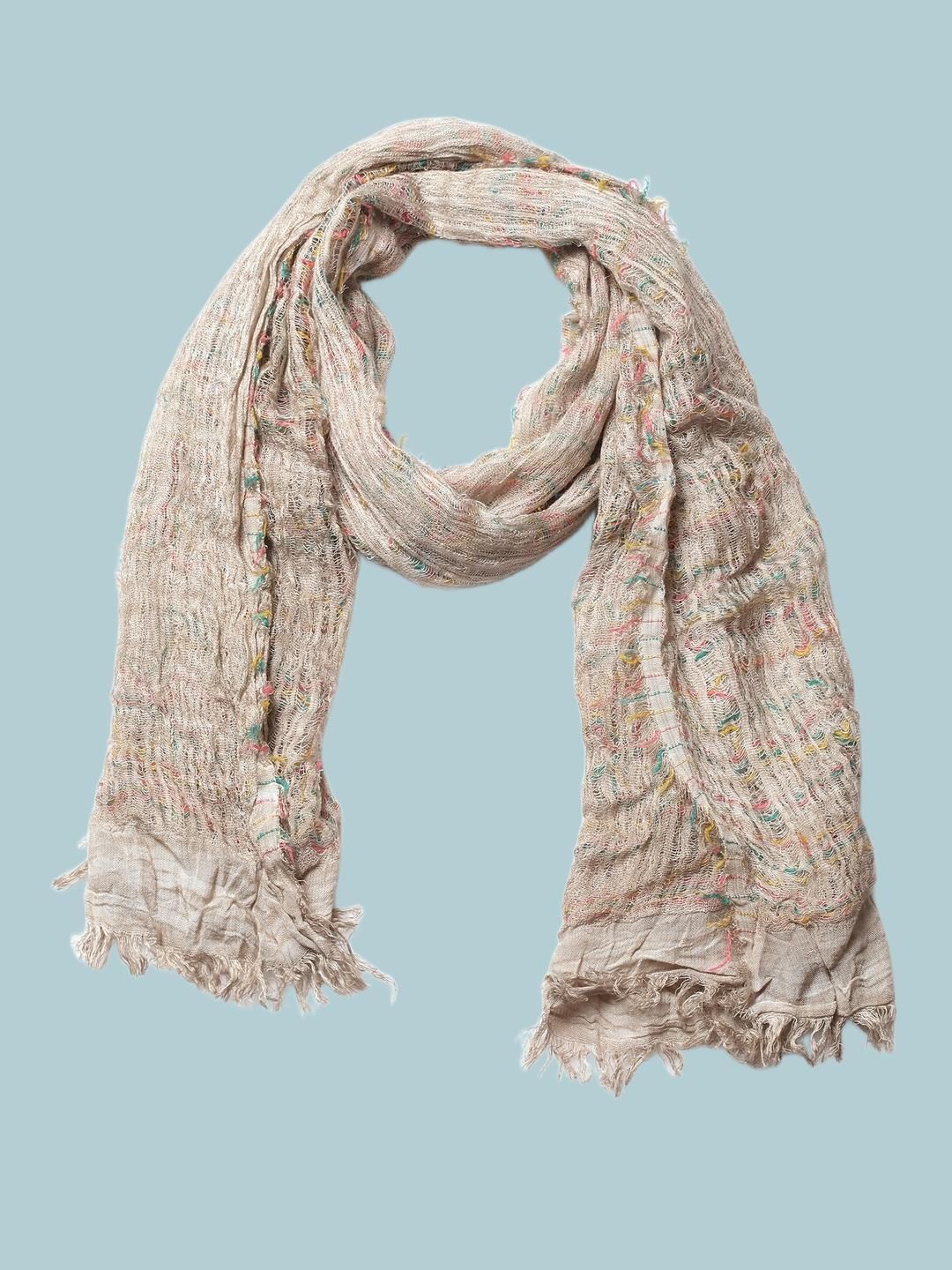 

J Style Girls Woven Design Stole, Cream