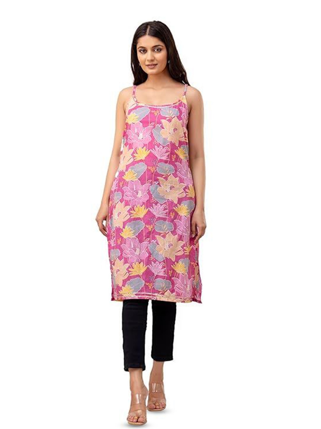 

Madnoo Floral Printed Cotton Kurta, Pink