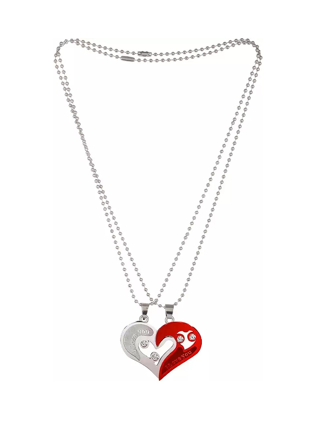 

Lila Unisex Stainless Steel Broken Heart Pendant With Chain, Silver