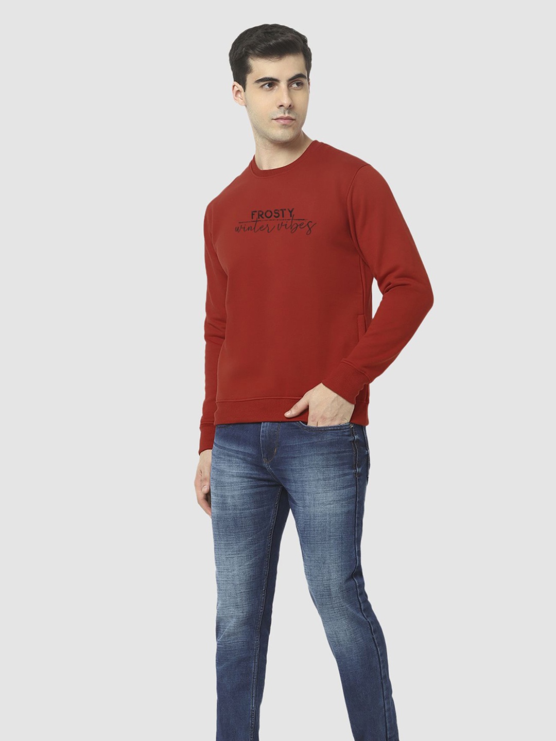 

HiFlyers Men Printed Sweatshirt, Rust