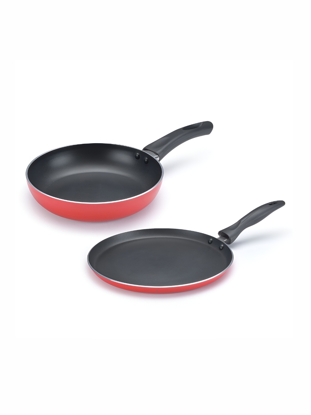 

JUDGE by Prestige Red & Black ACE Aluminium Non-Stick Twin Pack-Fry Pan 20cm, Tawa 25cm