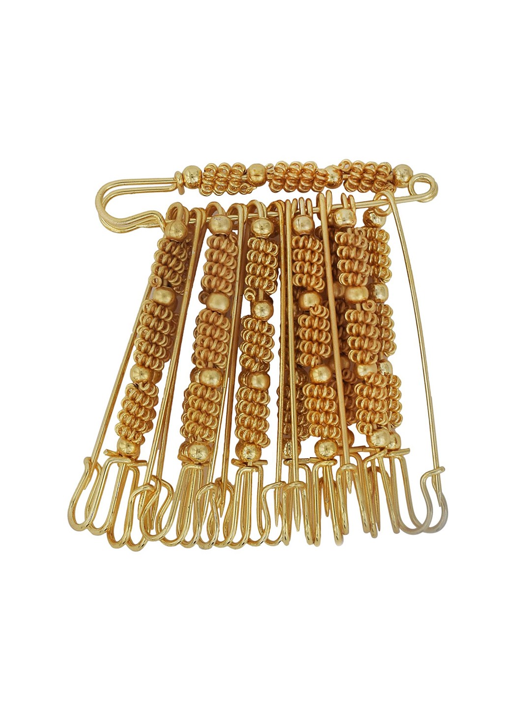 

MEMOIR Set Of 12 Gold-Plated Beaded Saree Pin