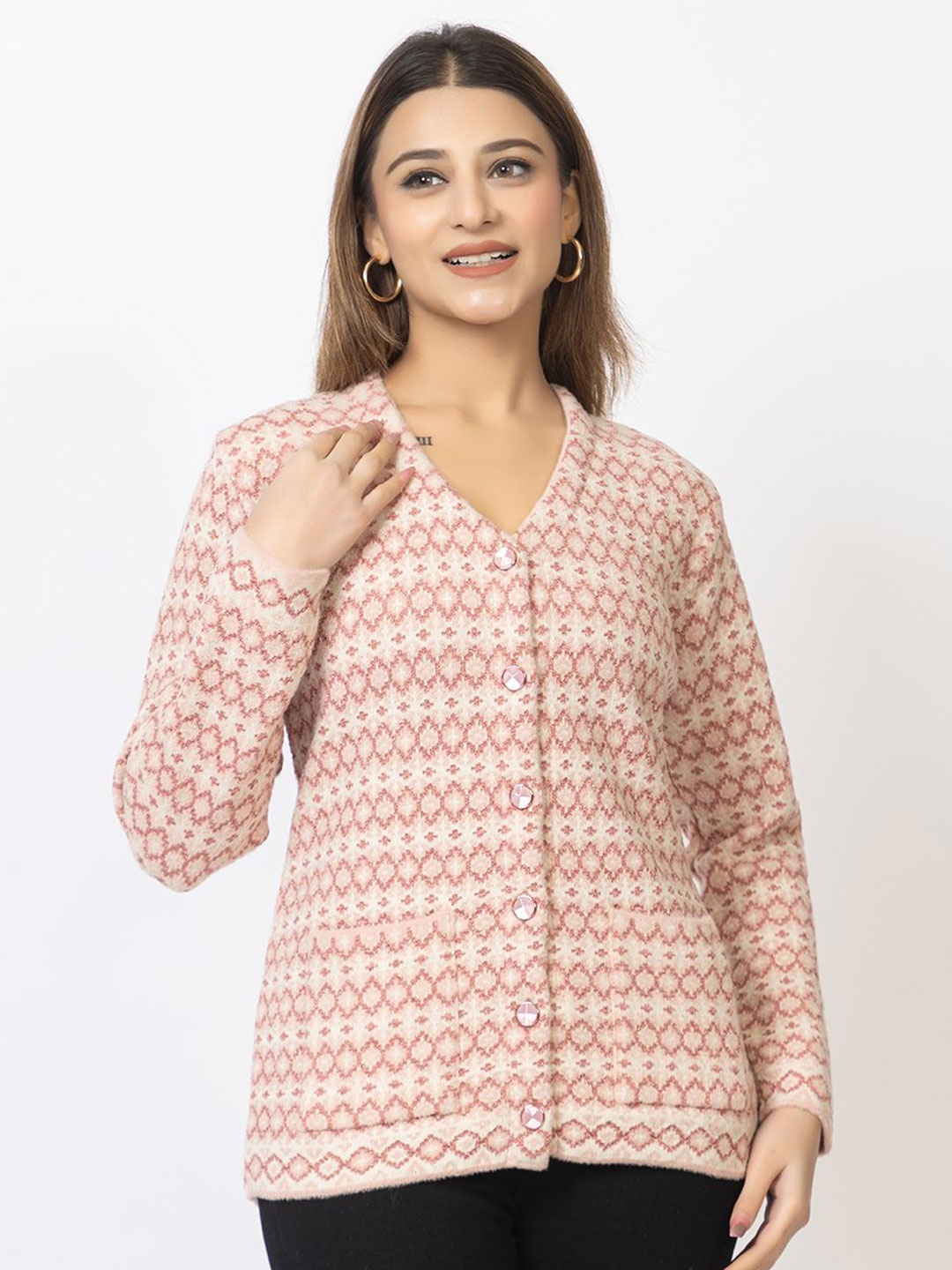 

TWENTY ME Women Floral Cardigan, Pink