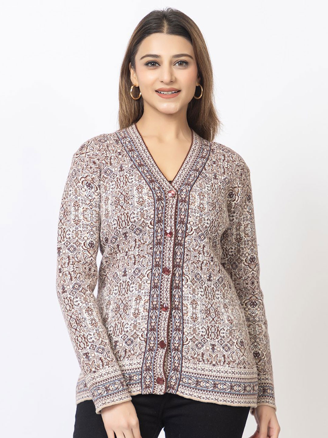 

TWENTY ME Women Floral Cardigan, Beige
