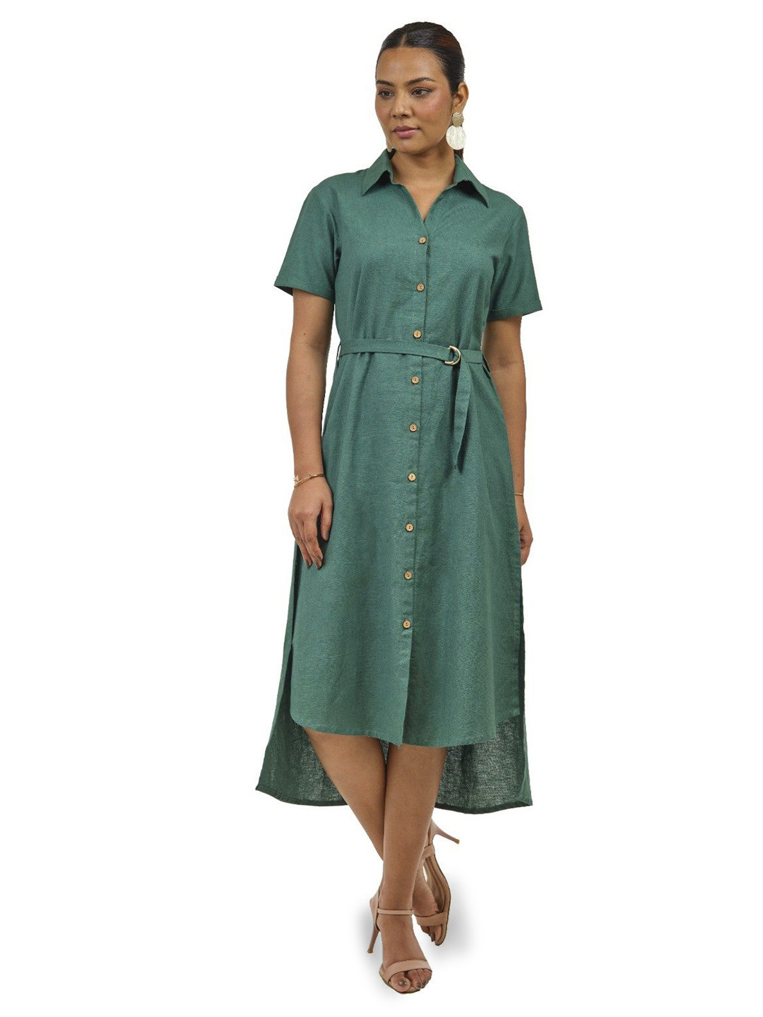 

LUXERAA Linen Dress, Olive