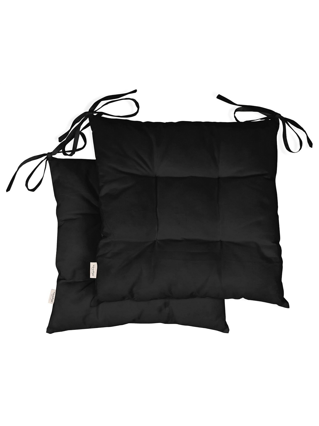 

Vargottam Black 2 Pieces Textured Square Shaped Tufted Seat Cushions