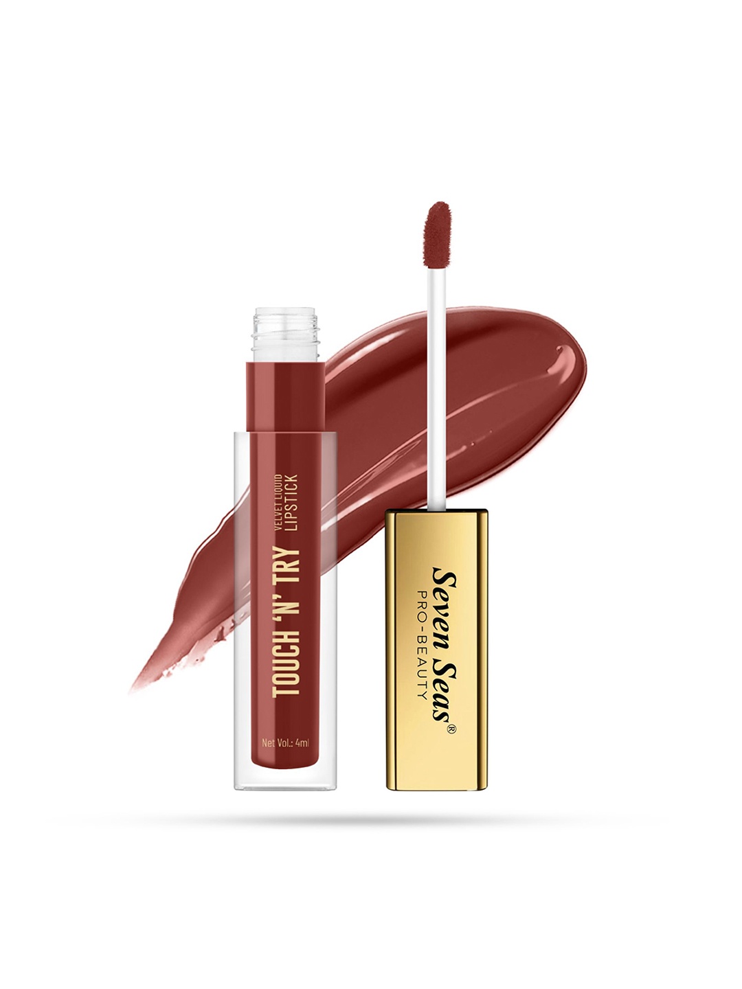 

Seven Seas Touch N Try Long Lasting Velvet Liquid Lipstick - 4 ml - Shade - 105, Brown