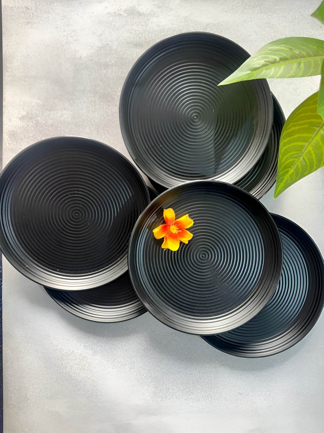 

Lupaava Black 6 Pieces Melamine Dishwasher Safe Plates