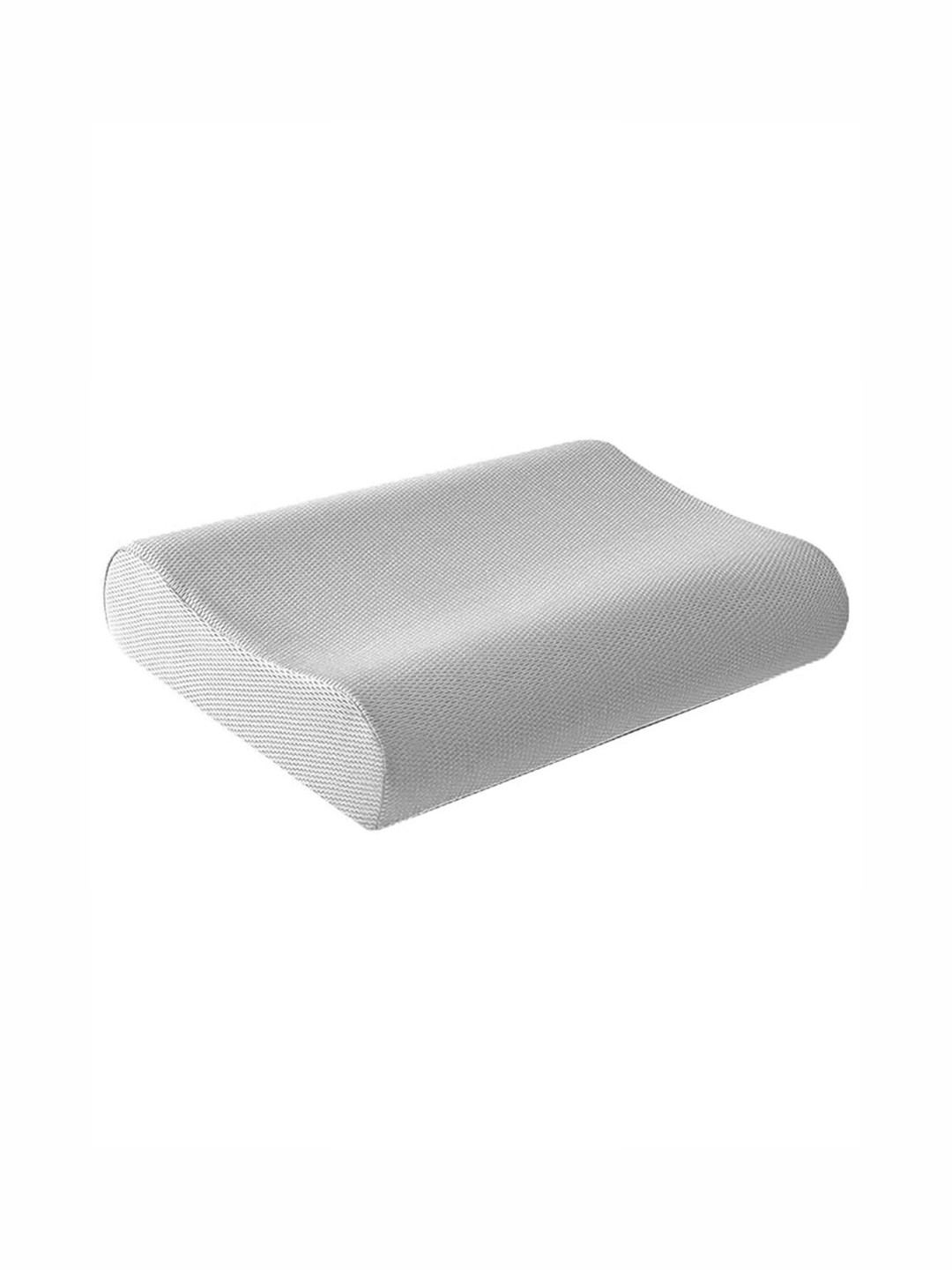 

BILLEBON White Memory Foam Filled Cotton Breathable Cervical Support Travel Pillow