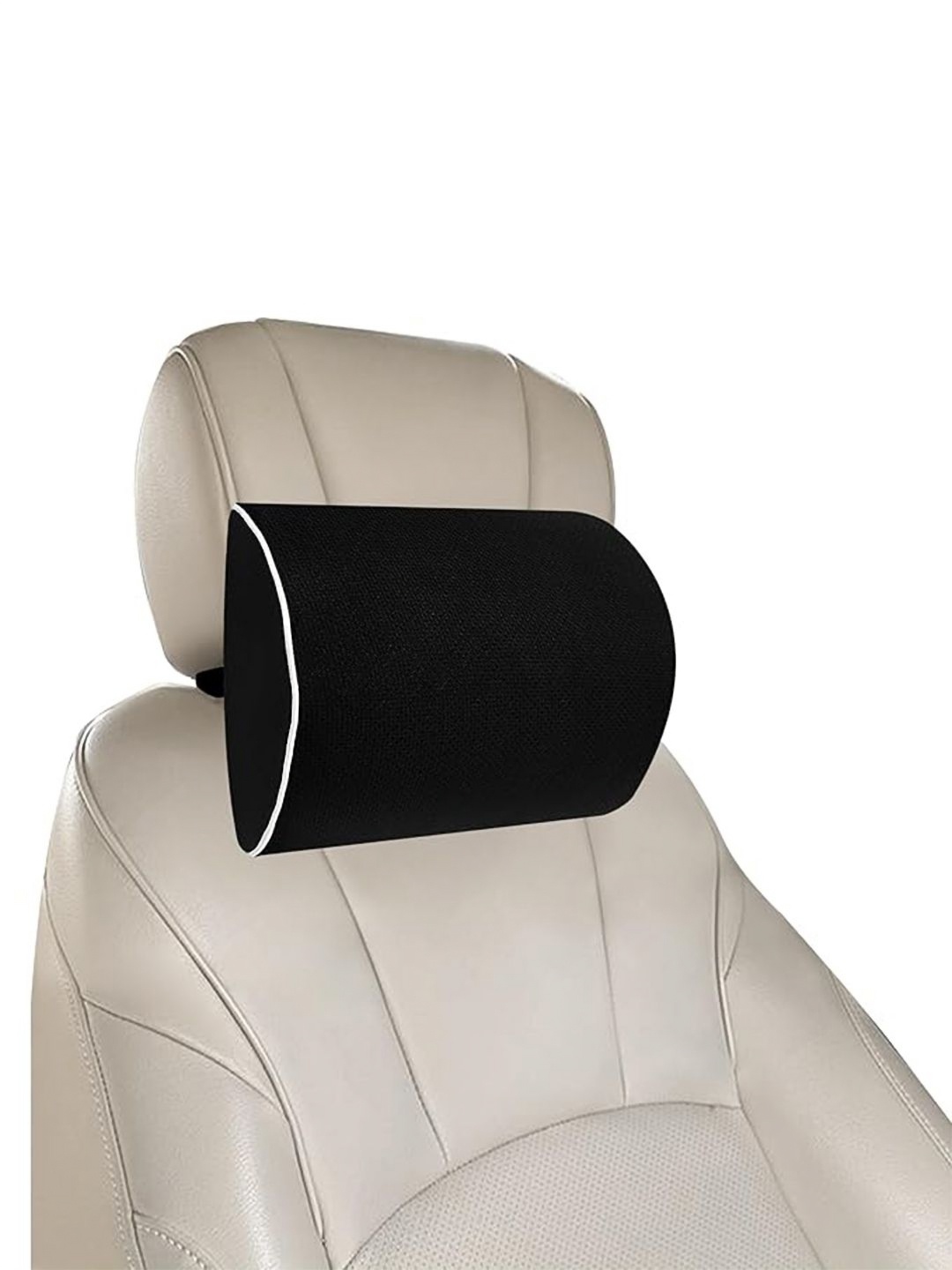 

BILLEBON Black Memory Foam Filled Faux Velvet Breathable Travel Pillow
