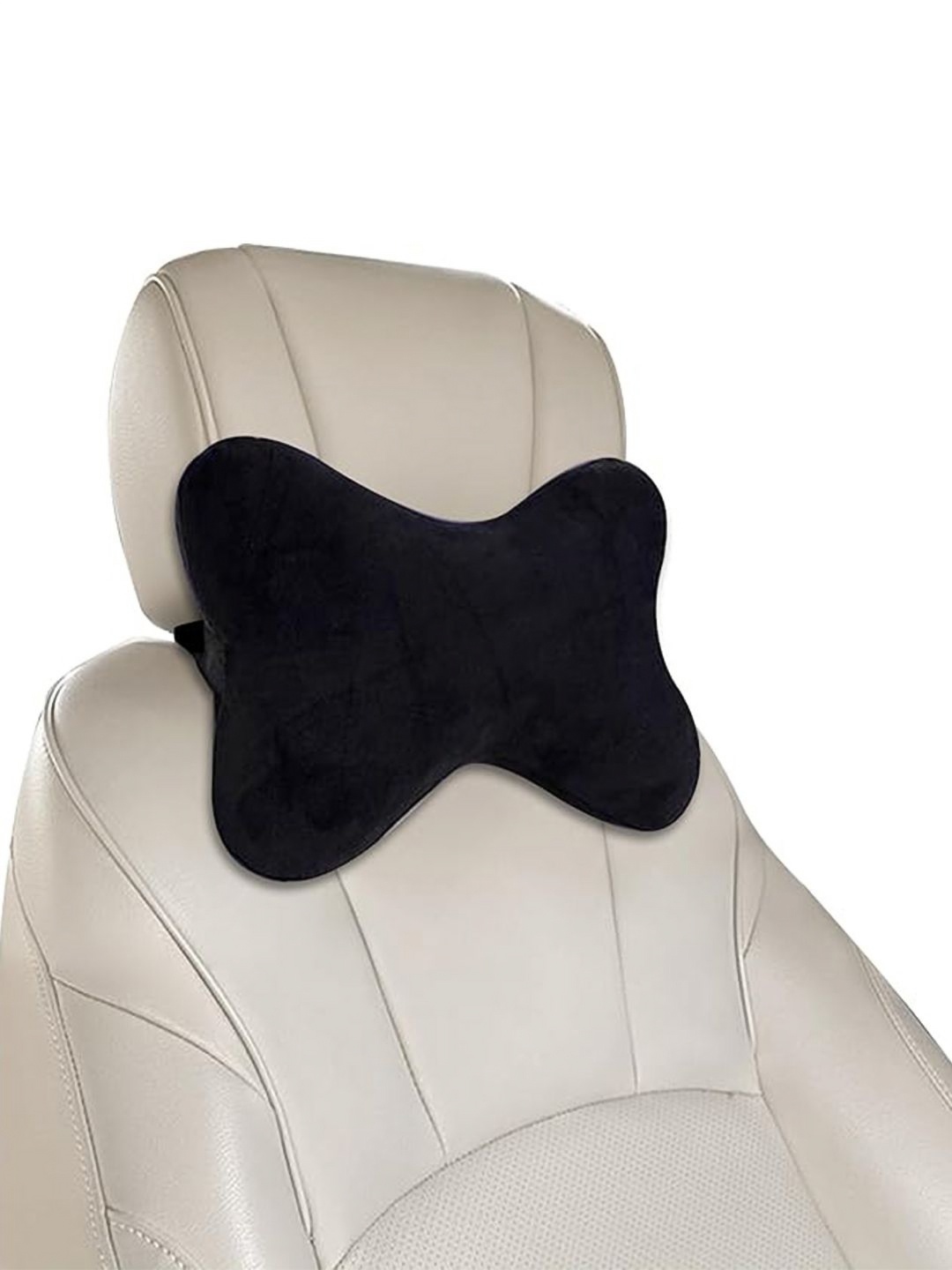 

BILLEBON Black Memory Foam Filled Faux Velvet Breathable Travel Pillow