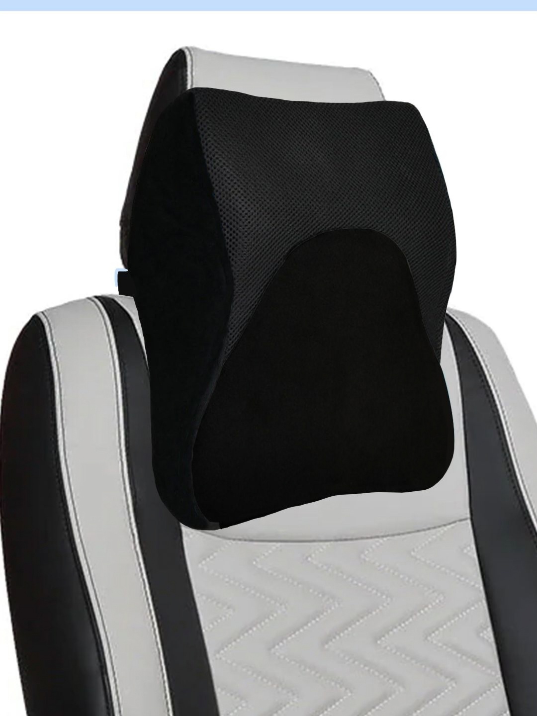 

BILLEBON Black Memory Foam Filled Faux Velvet Breathable Travel Pillow
