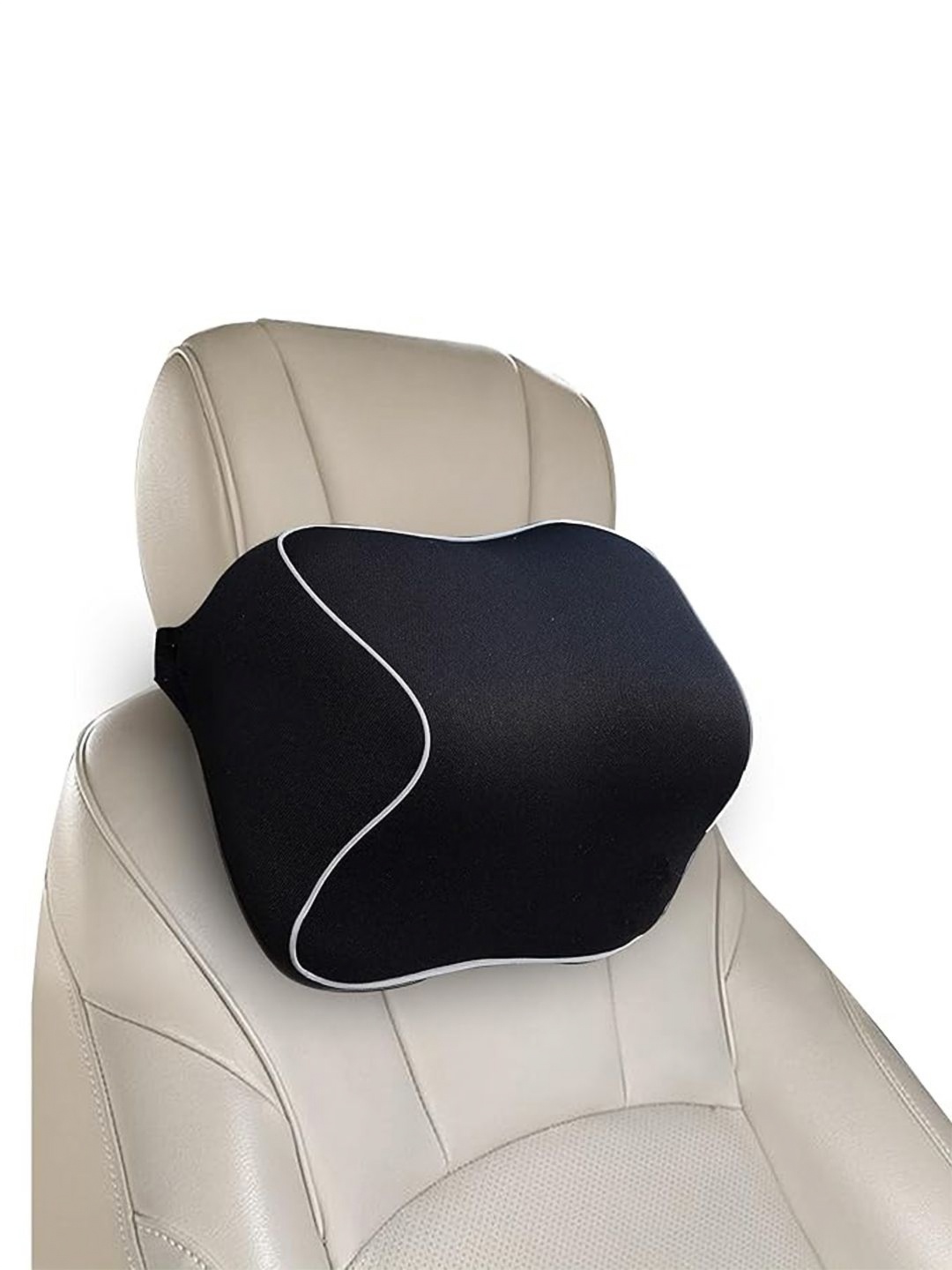

BILLEBON Black Memory Foam Filled Faux Velvet Breathable Travel Pillow