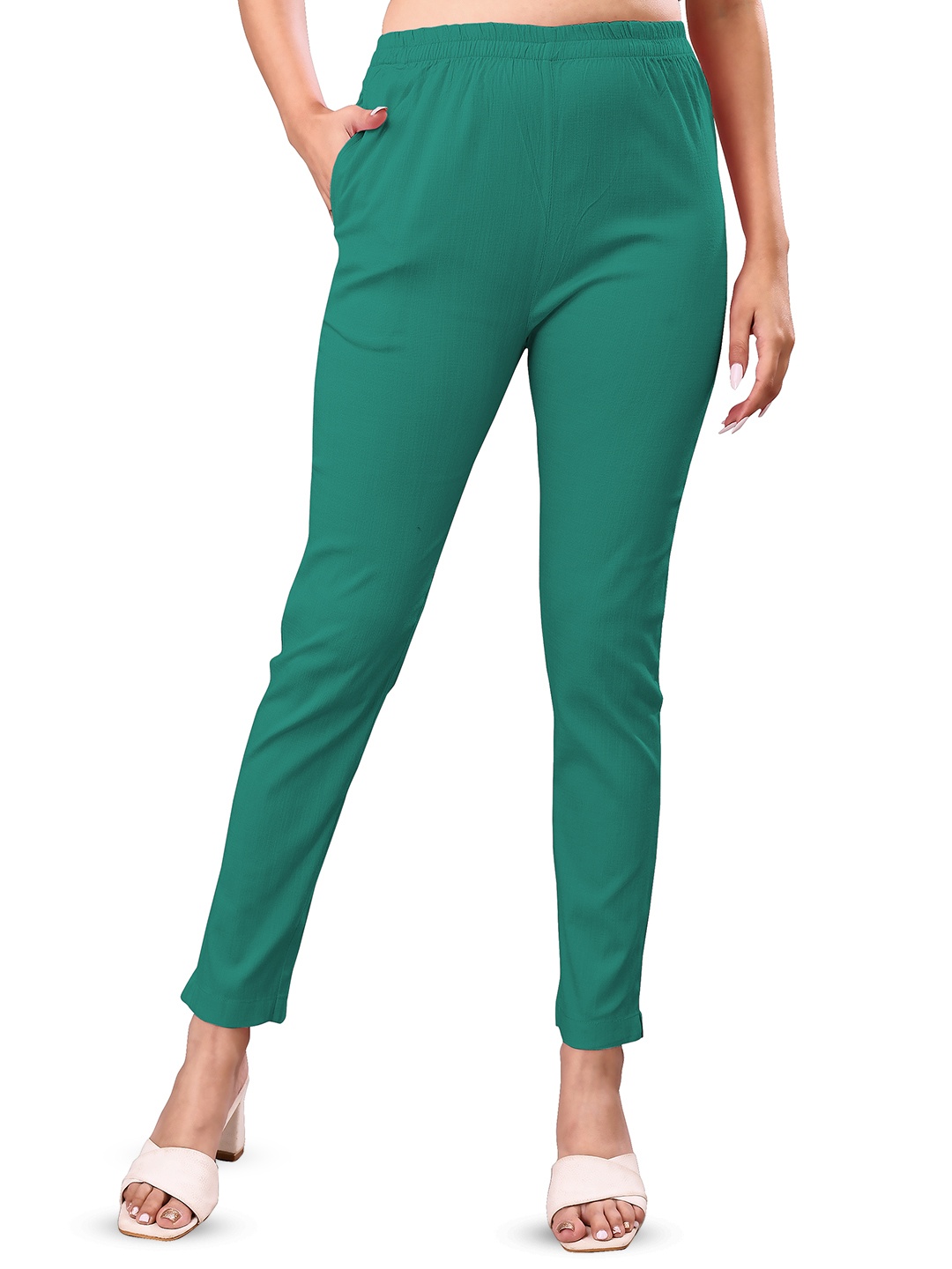 

NEXSUS Women Easy Wash Trousers, Sea green