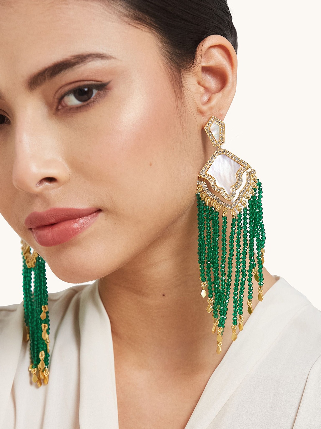 

Mareeci Gold-Plated Contemporary Drop Earrings