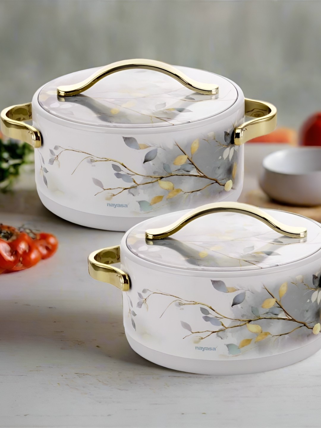 

Nayasa Bethany Set of 2 Grey Insulated Inner Stainless Steel Casserole 1500ML