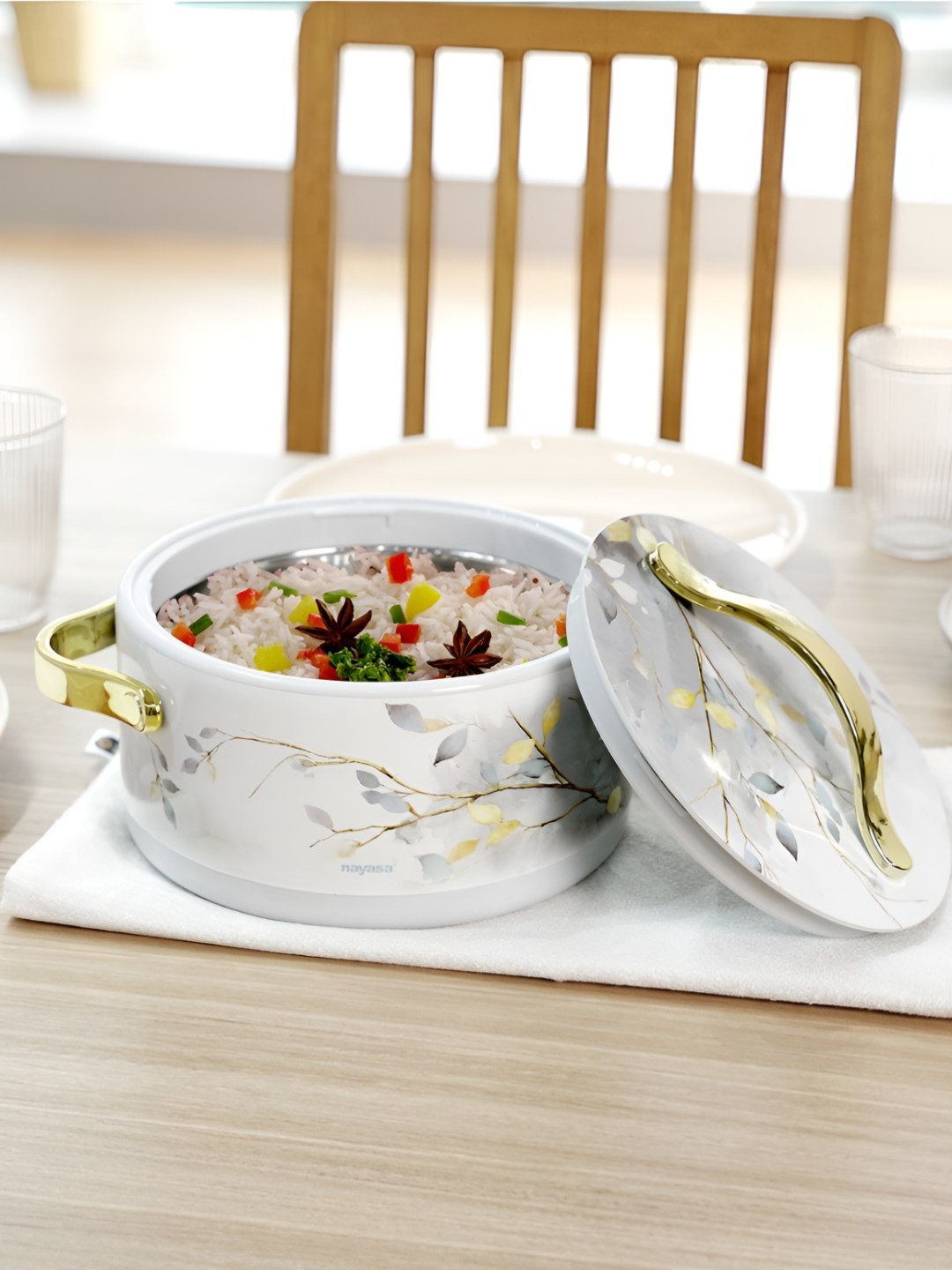 

Nayasa Bethany Grey Insulated Inner Stainless Steel Casserole- 1500ml