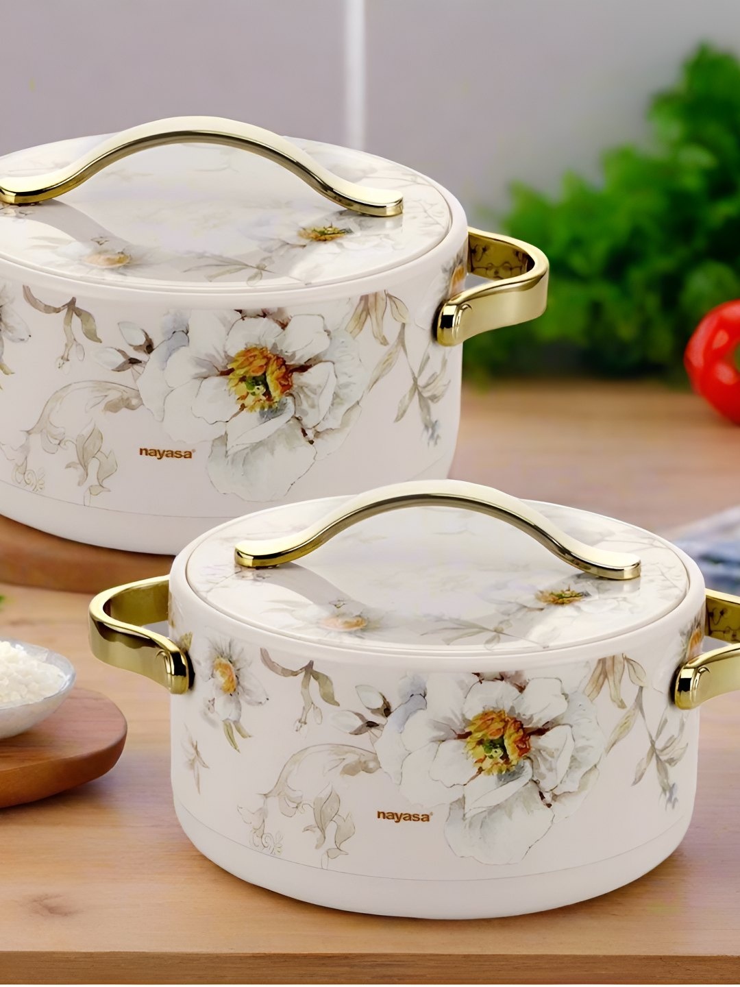

Nayasa Bethany Set of 2 White Insulated Inner Stainless-Steel Casseroles - 1500 ML