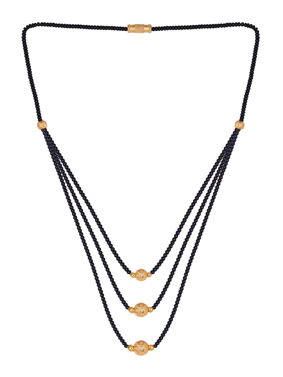 

Vighnaharta Gold-Plated Beaded Mangalsutra