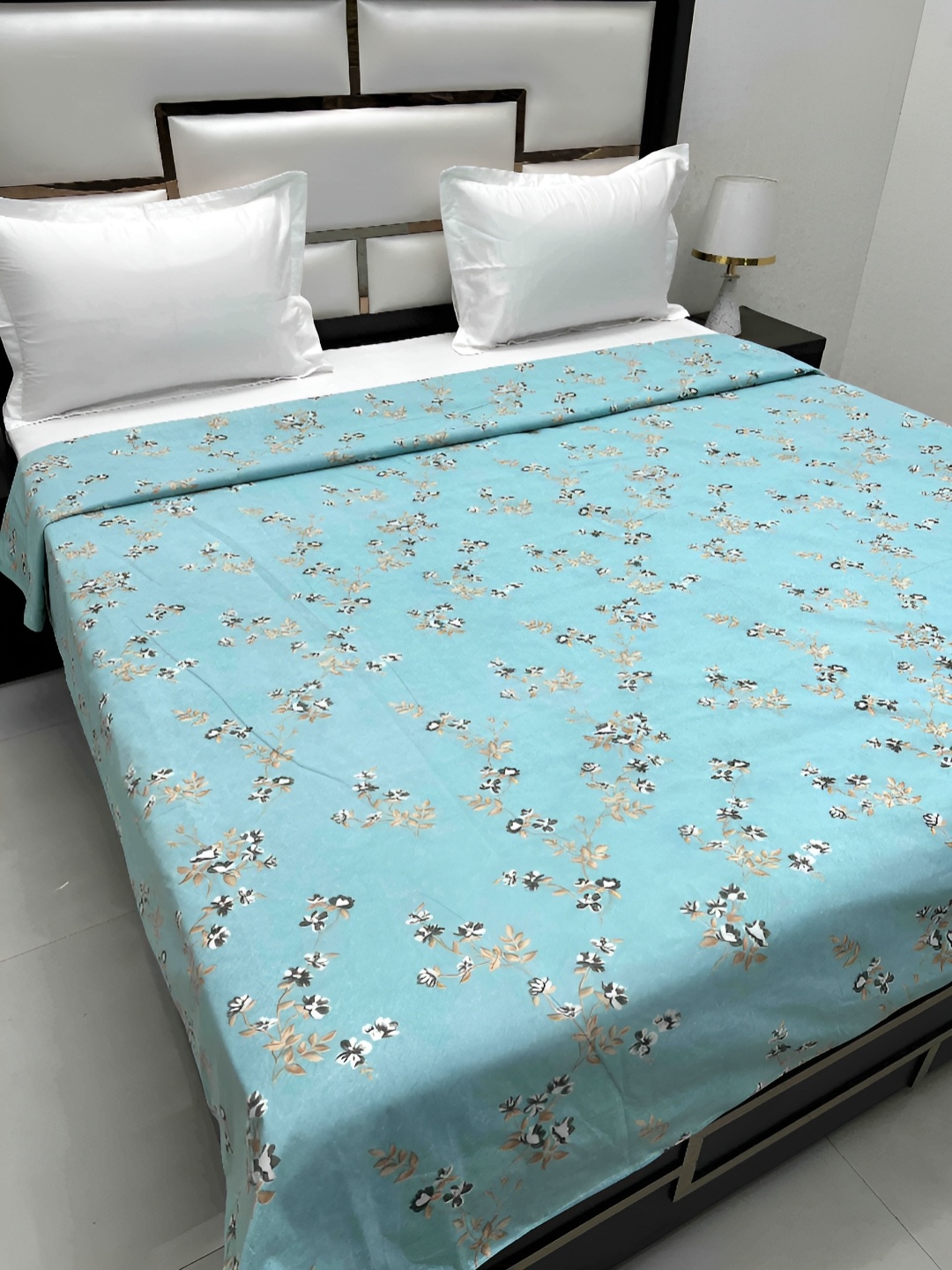 

Pure Decor Cotton Double Bed King Size winter Duvet Cover for Comforter Quilt & Rajai, Sea green