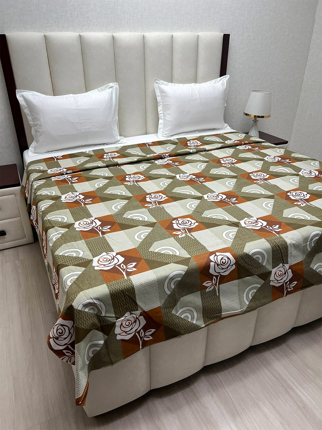 

Pure Decor Cotton Double Bed King Size Winter Duvet Cover for Comforter Quilt & Rajai, Green