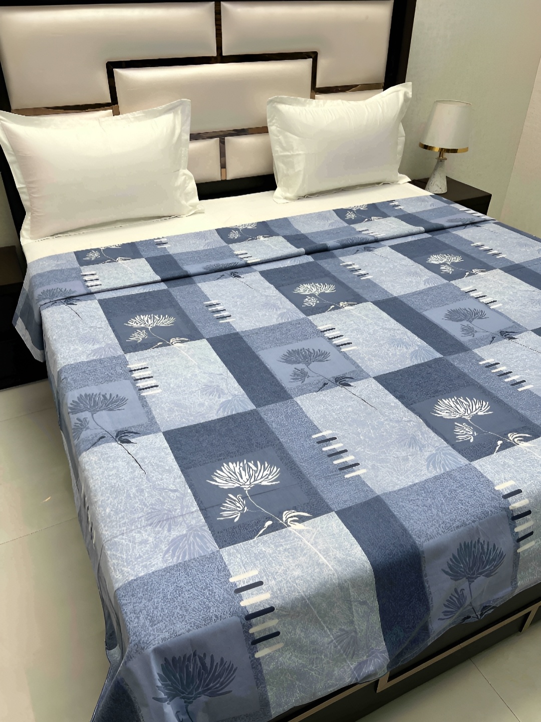 

Pure Decor Cotton Double Bed King Size winter Duvet Cover for Comforter Quilt & Rajai, Blue