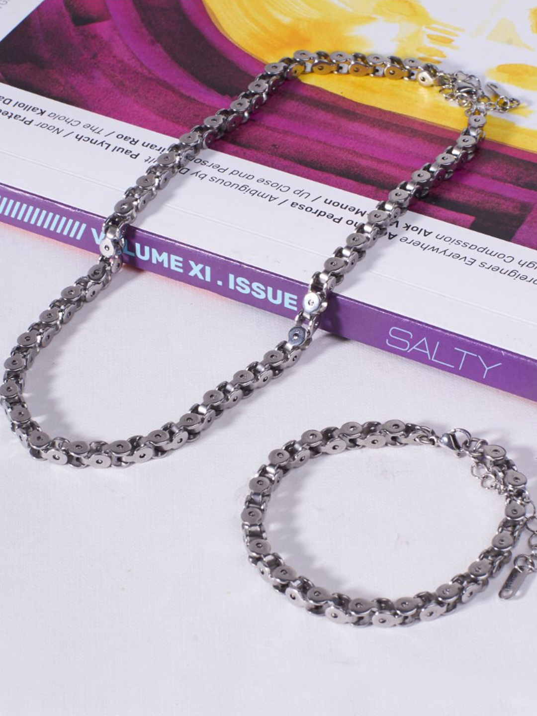 

SALTY Artisan's Touch Chain Necklace & Bracelet Set, Silver