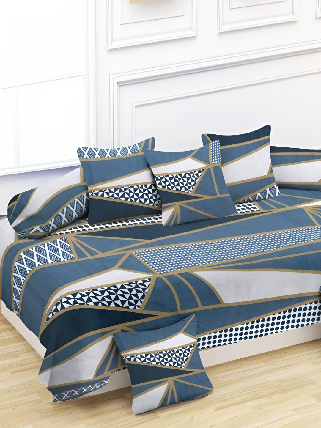 

YaAkholic 8-Pcs Grey 210TC Printed Diwan Set