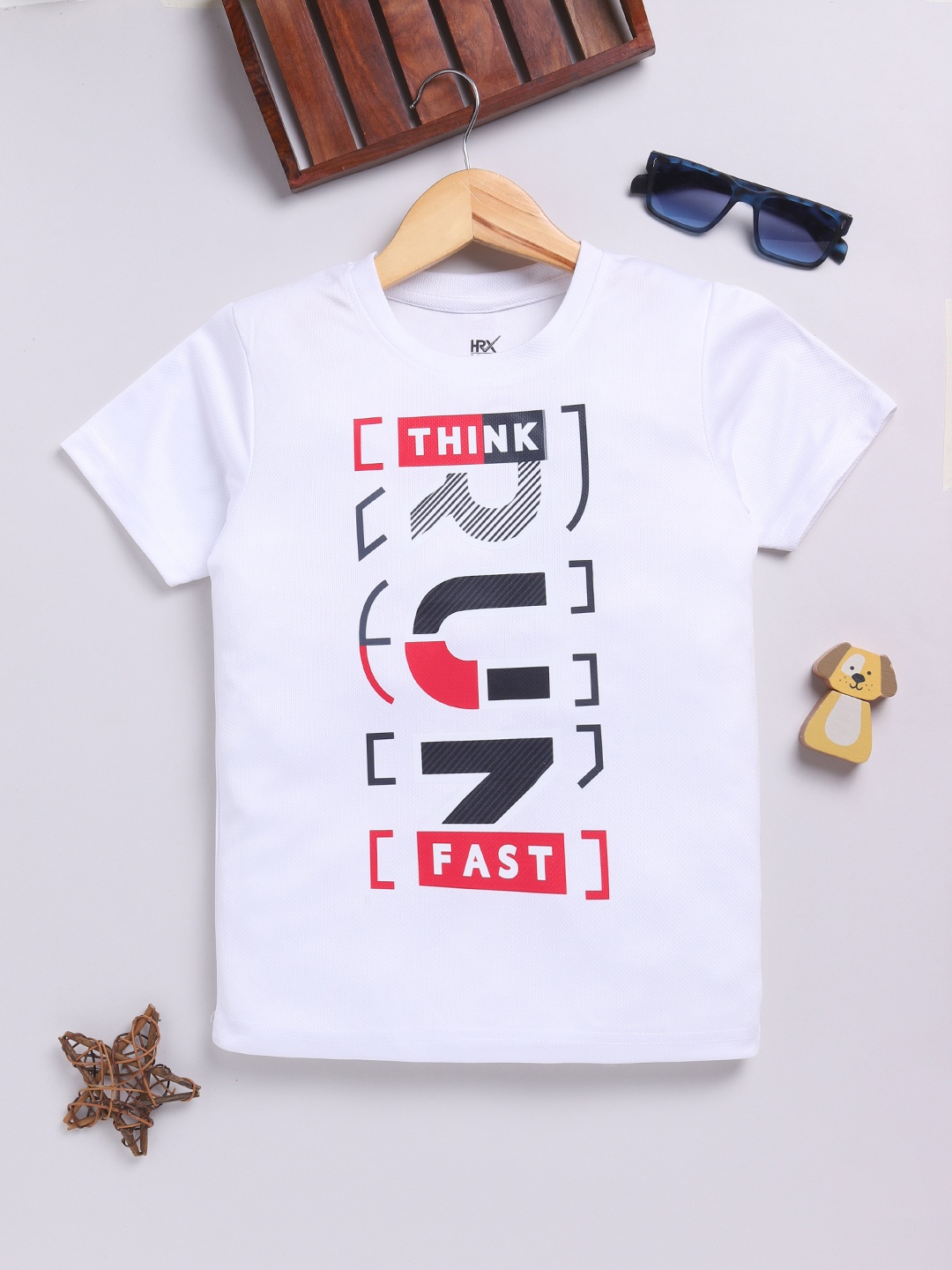 

HRX by Hrithik Roshan Boys Typography Printed T-shirt, White