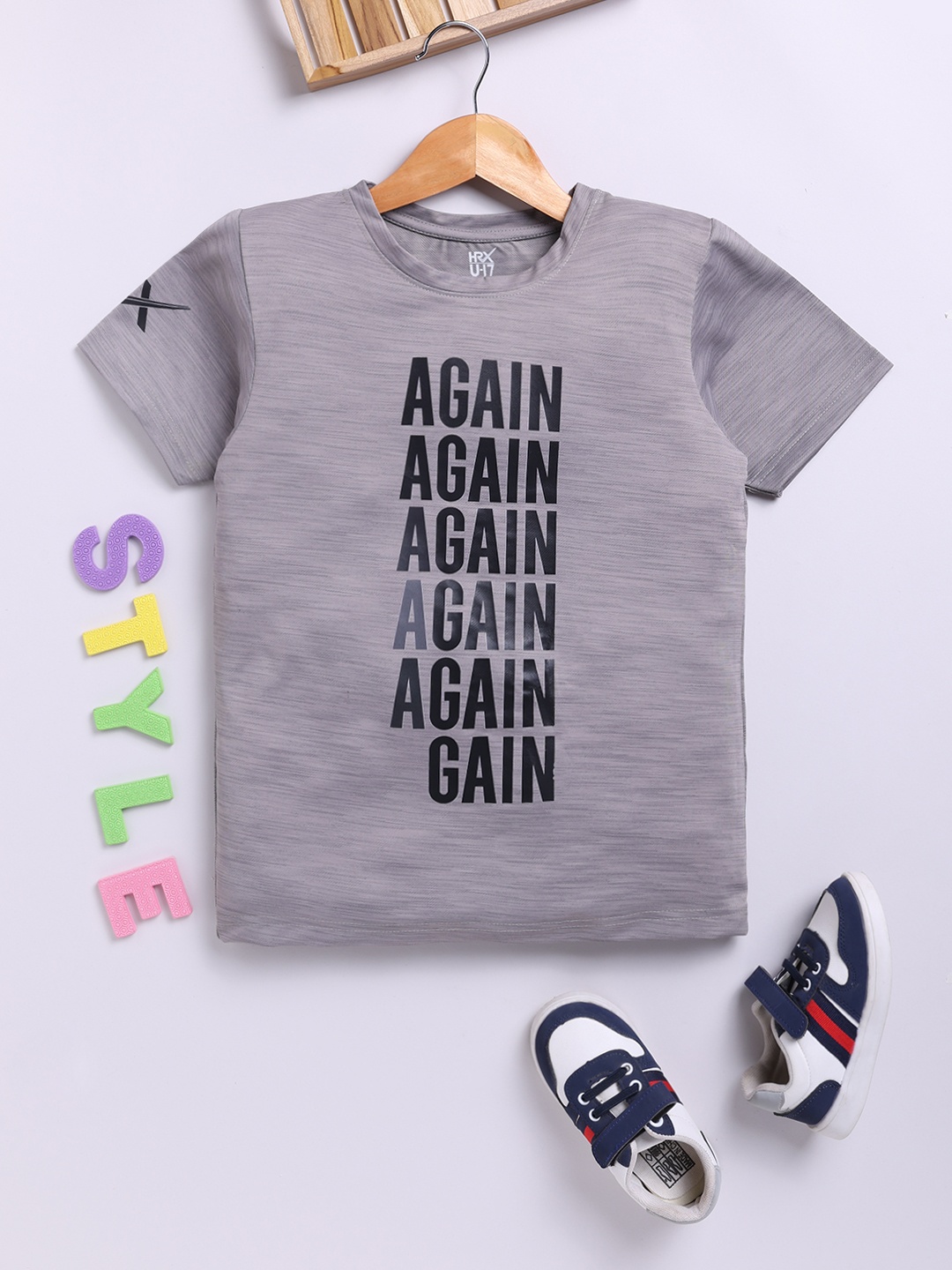 

HRX by Hrithik Roshan Boys Typography Printed T-shirt, Grey