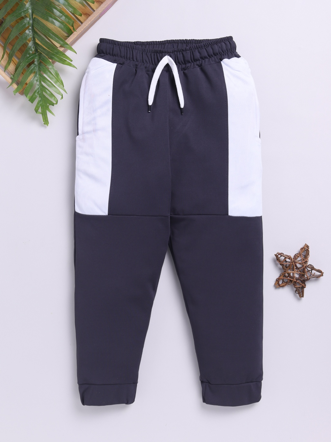 

HRX by Hrithik Roshan Boys Colourblocked Rapid Dry Relaxed Fit Joggers, Navy blue