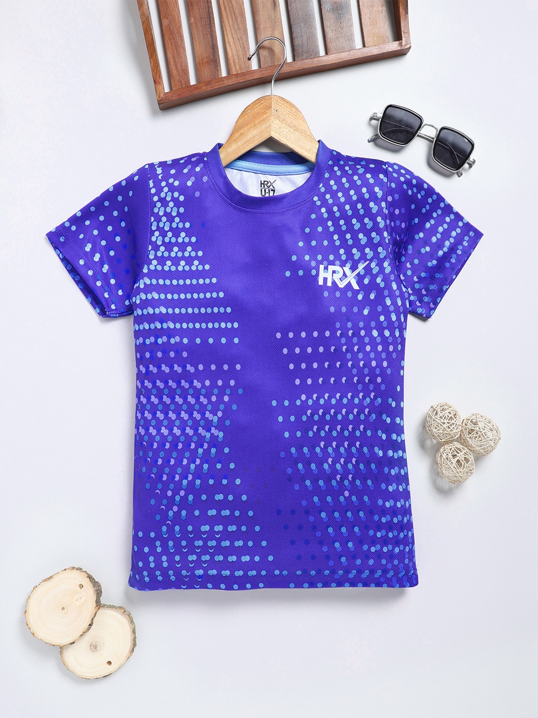

HRX by Hrithik Roshan Boys Geometric Printed T-shirt, Blue