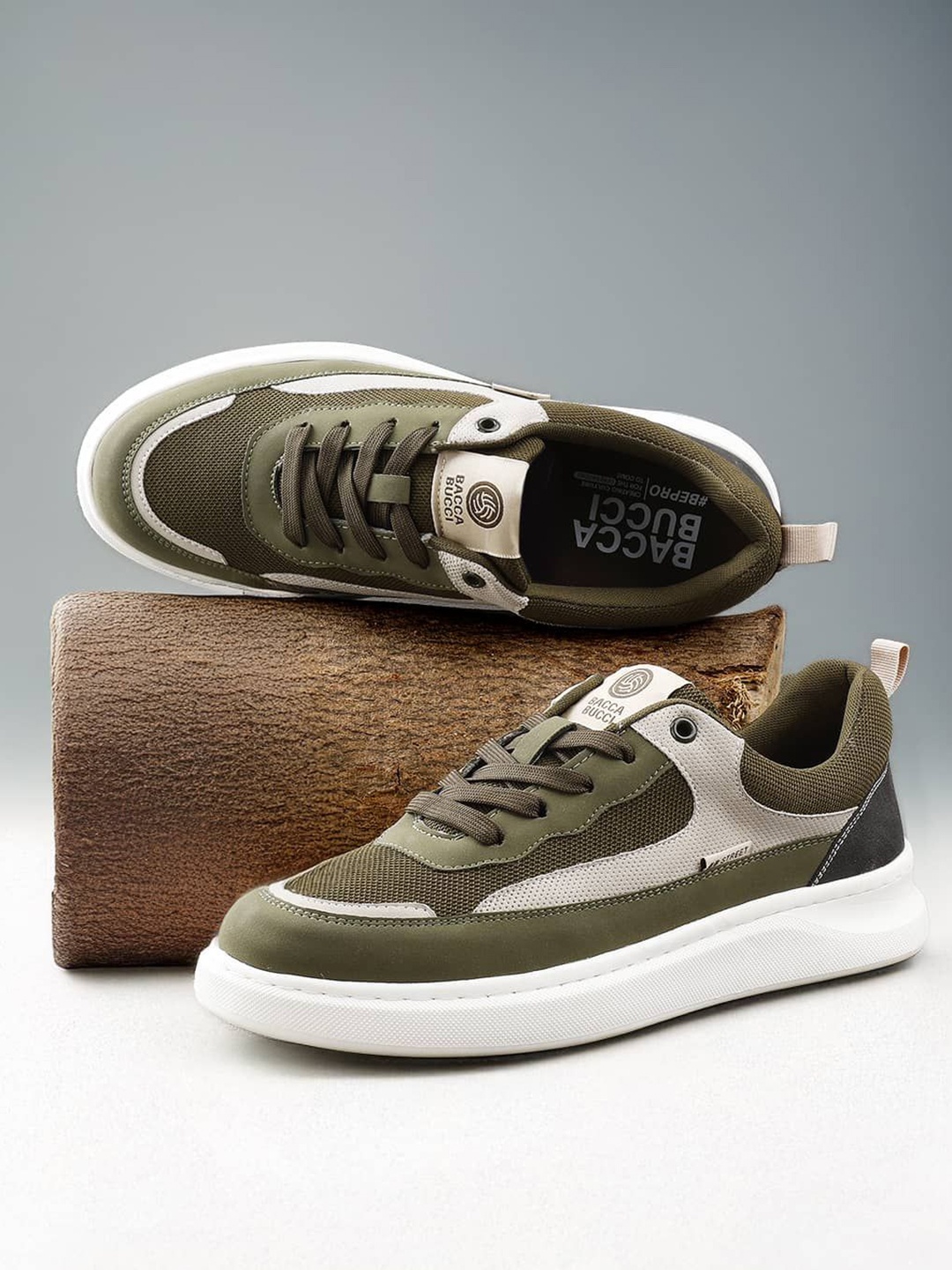 

bacca bucci Men PU Sneakers, Olive