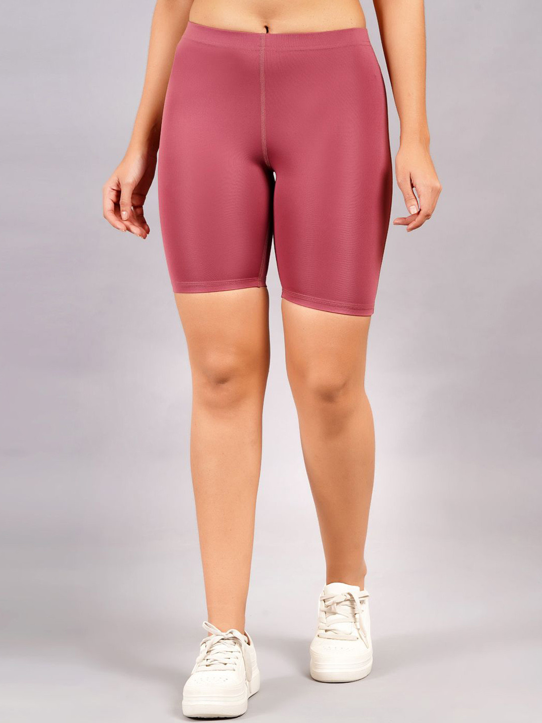 

NEVER LOSE Women High-Rise Training or Gym Sports Shorts, Coral