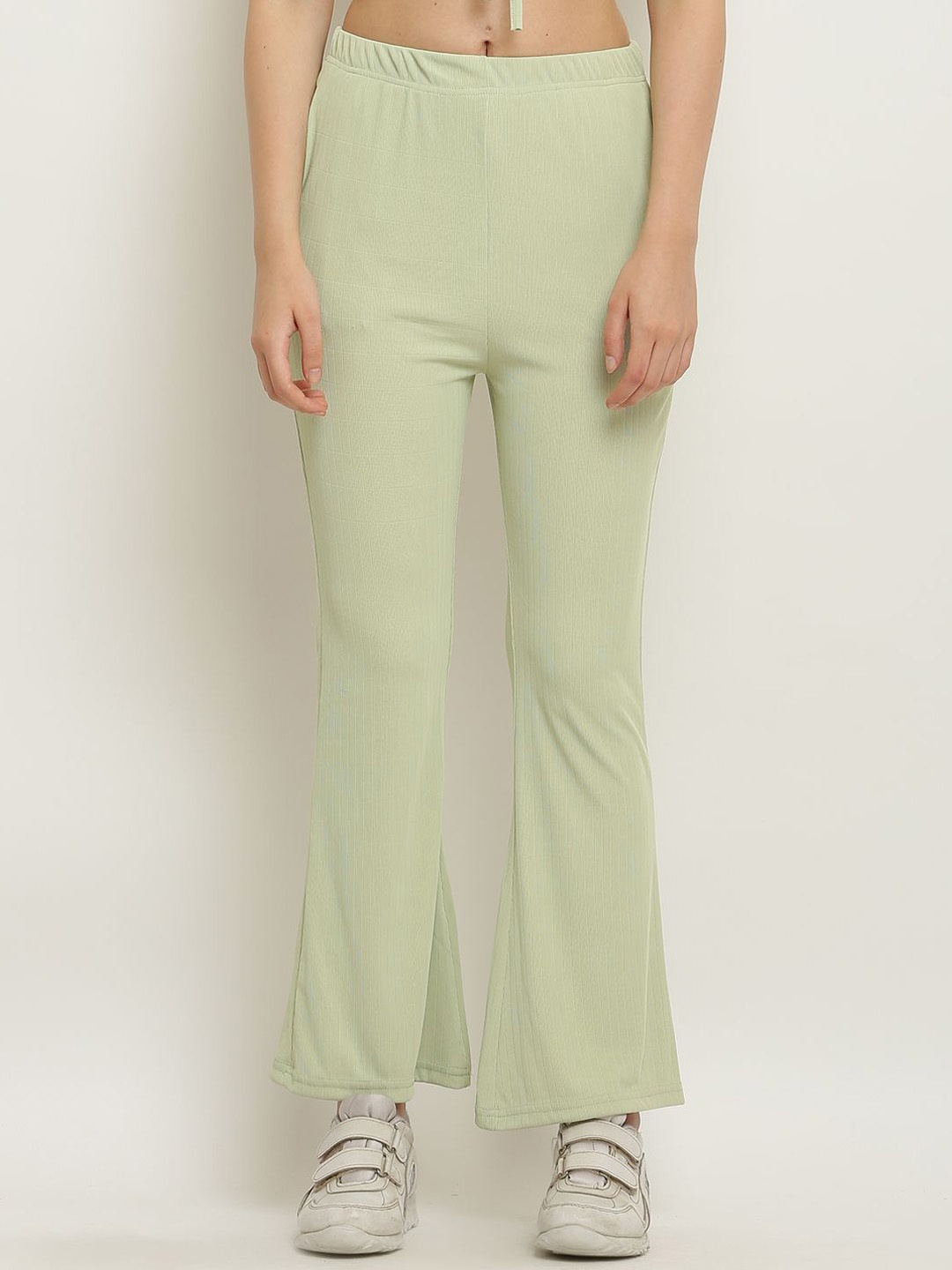 

RiseMax Women Classic Straight Fit Trousers, Green