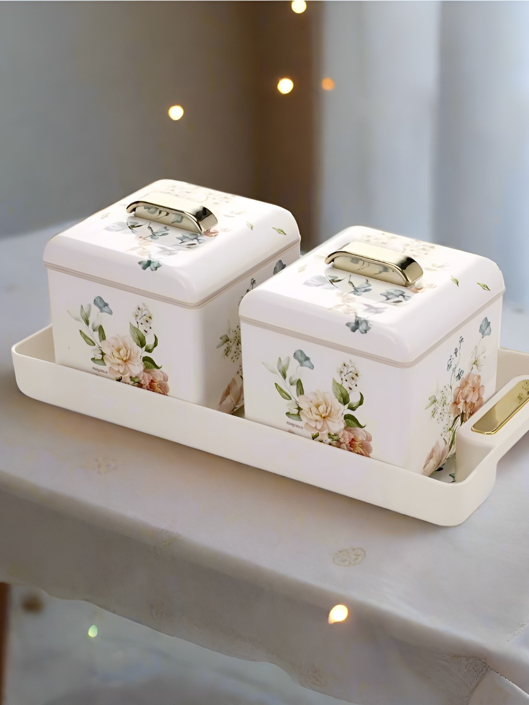 

Nayasa Miracle Set of 2 White Air Tight BPA Free Food Grade Dry fruit Tray Set