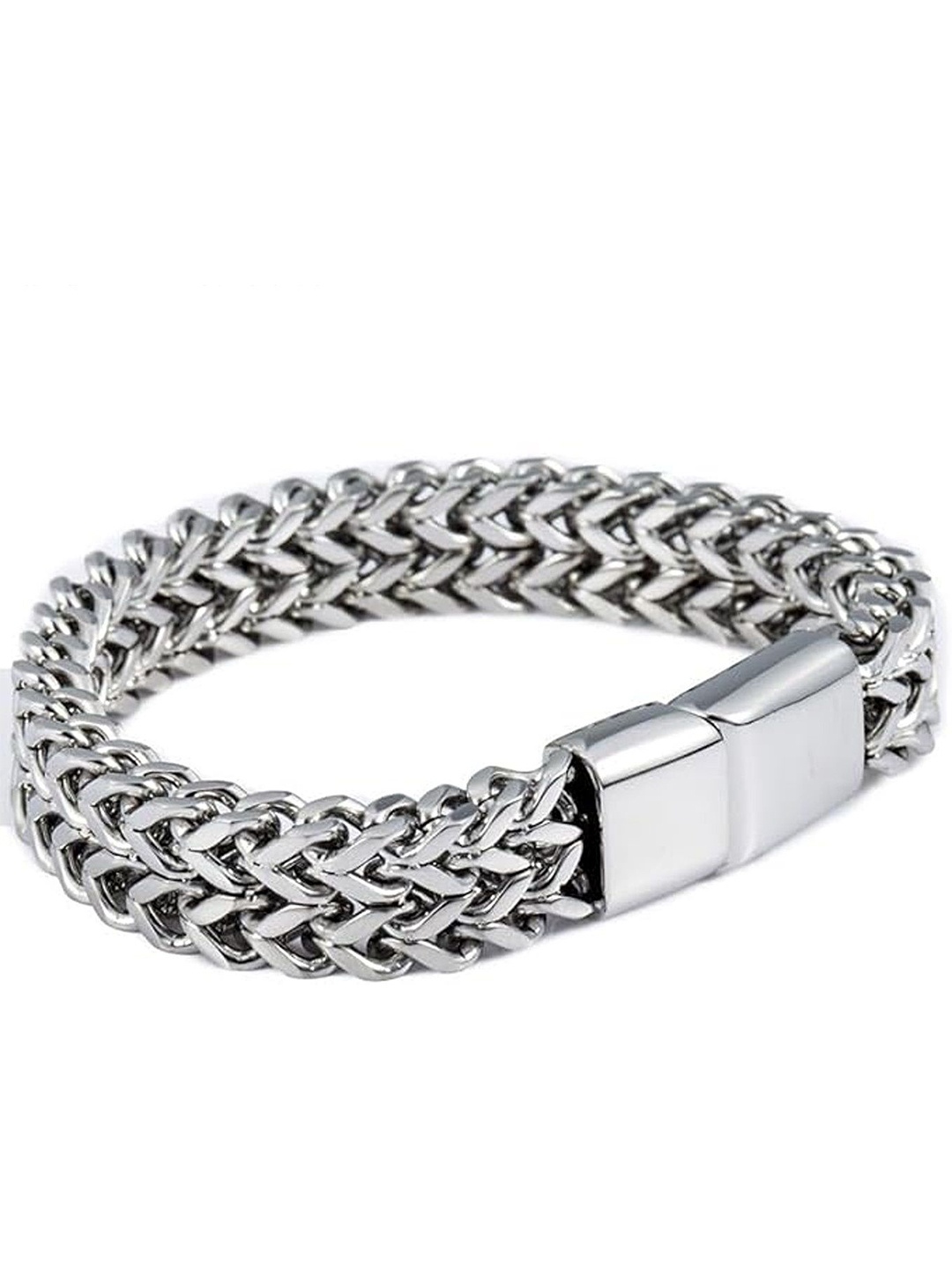 

Lila Unisex Stainless Steel Hip Hop Style Link Bracelet, Silver