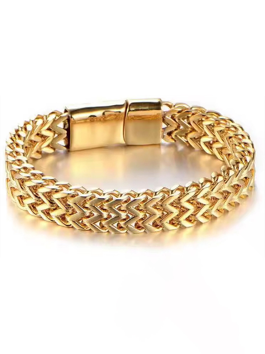 

Lila Unisex Stainless Steel Wraparound Hip Hop Style Bracelet, Gold