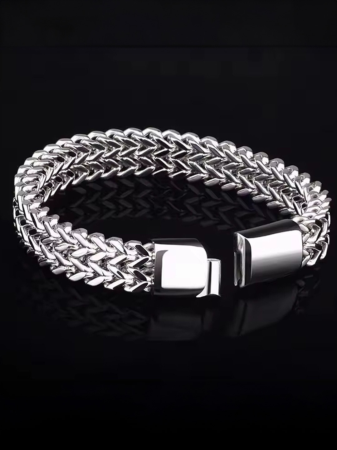 

Lila Unisex Stainless Steel 2 Link Bracelet, Silver