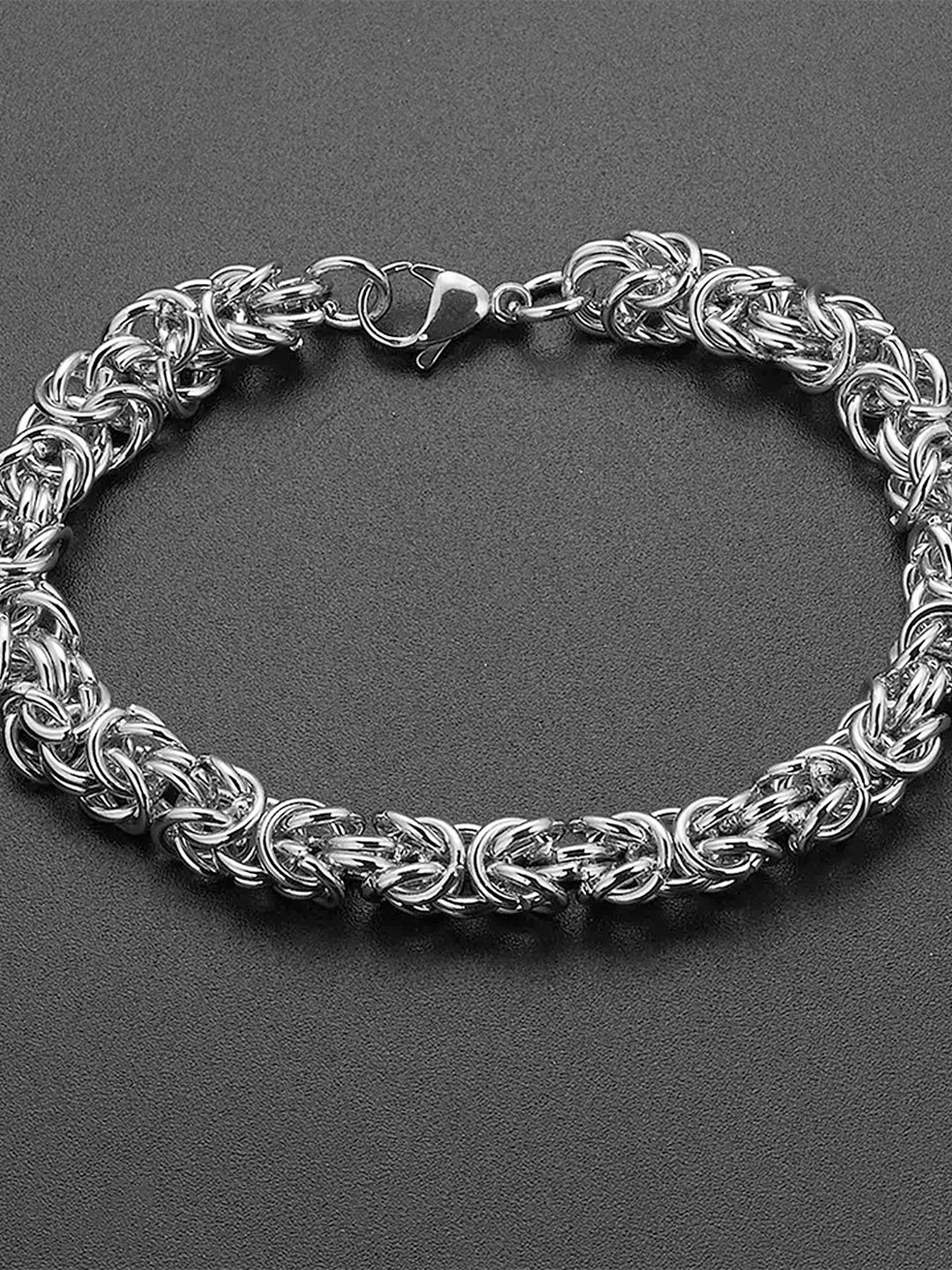

Lila Unisex Stainless Steel Oxidised Link Bracelet, Silver