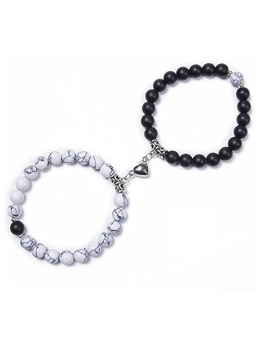 

Lila Unisex Set Of 2 Elasticated Bracelets, Silver