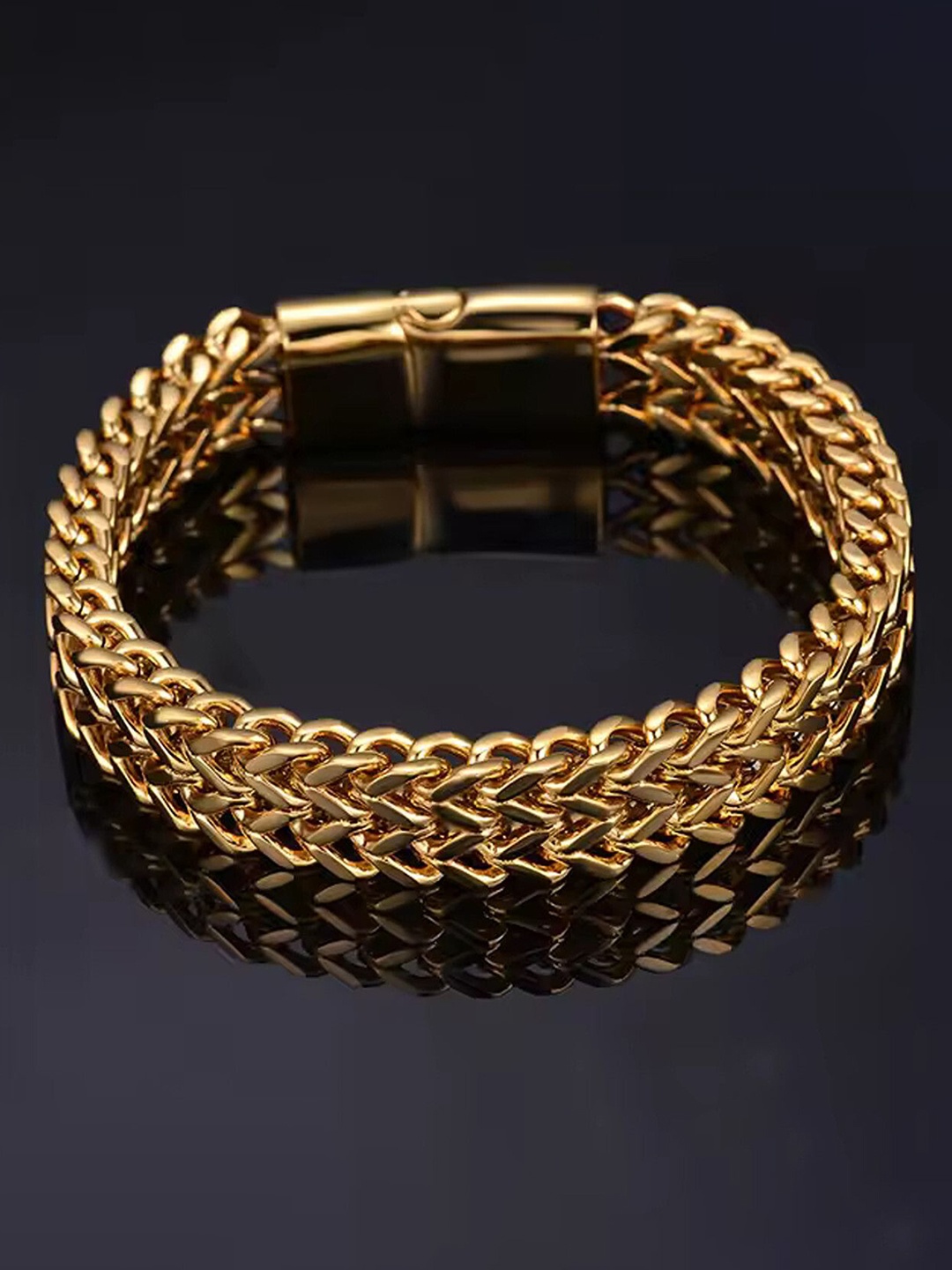 

Lila Unisex Stainless Steel Wraparound Bracelet, Gold