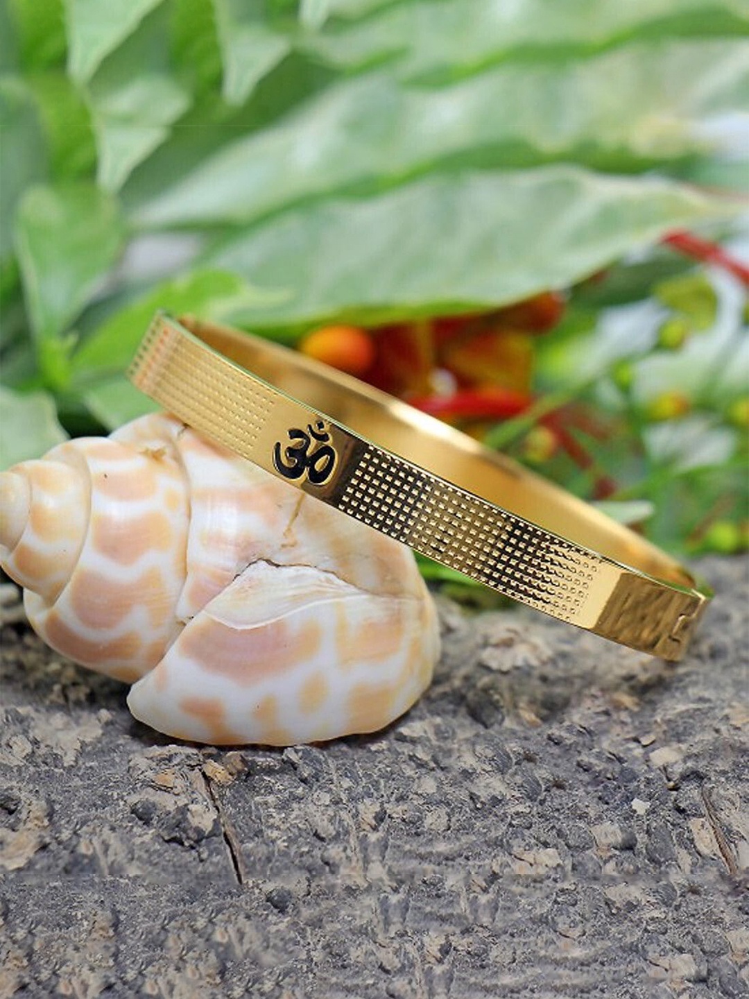 

Lila Gold-Plated Stainless Steel Kada Bracelet