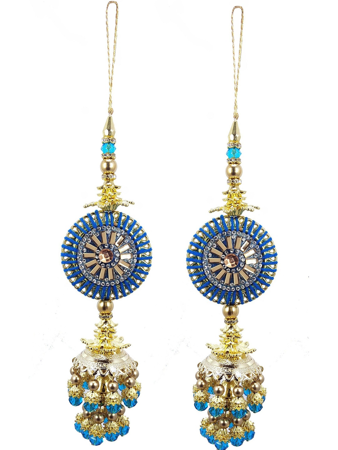 

Radhe Creation Artificial Stones and Beads Embellished Brooch, Blue