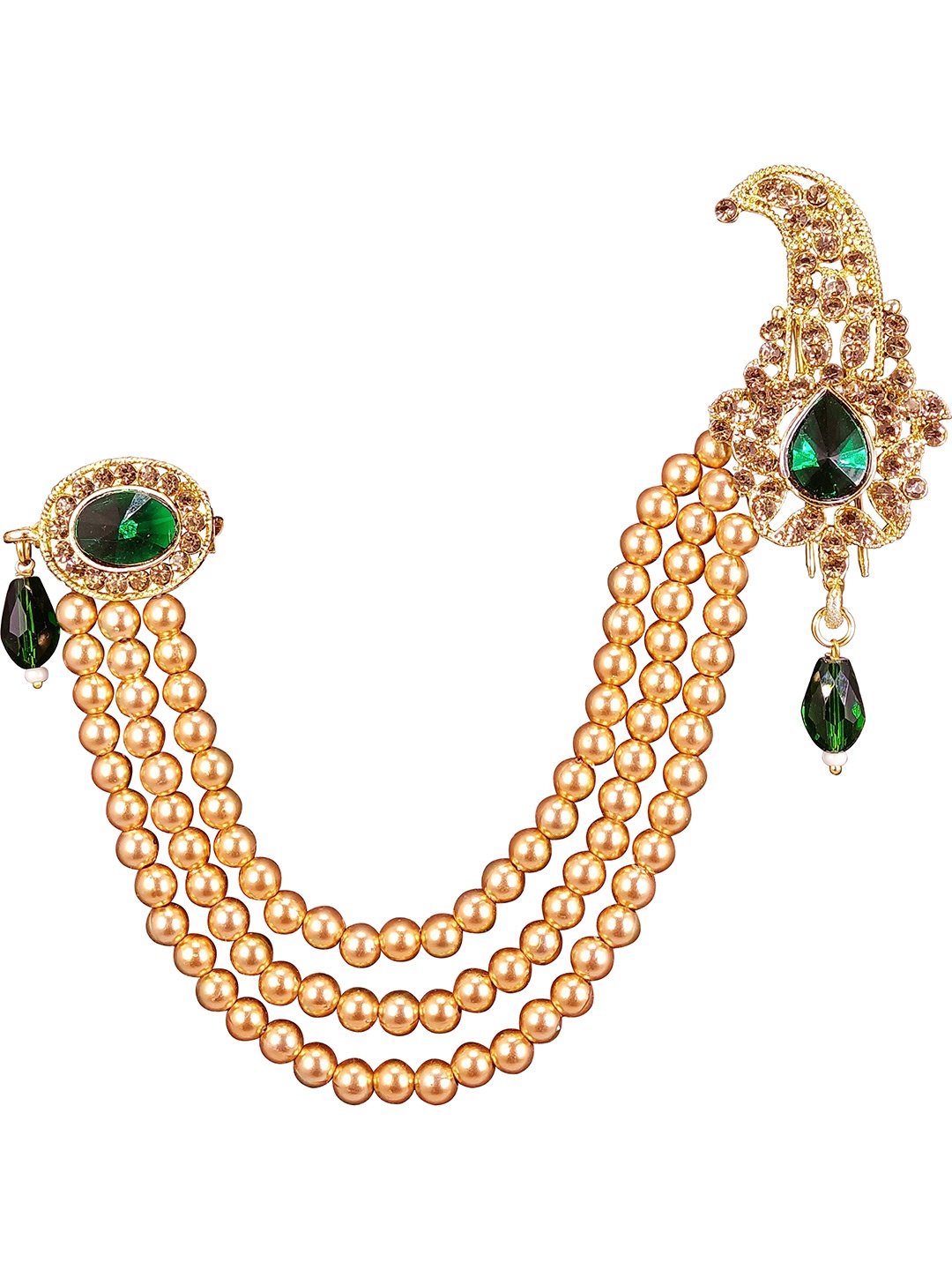 

Radhe Creation Men Embellished Safa Kalgi, Gold
