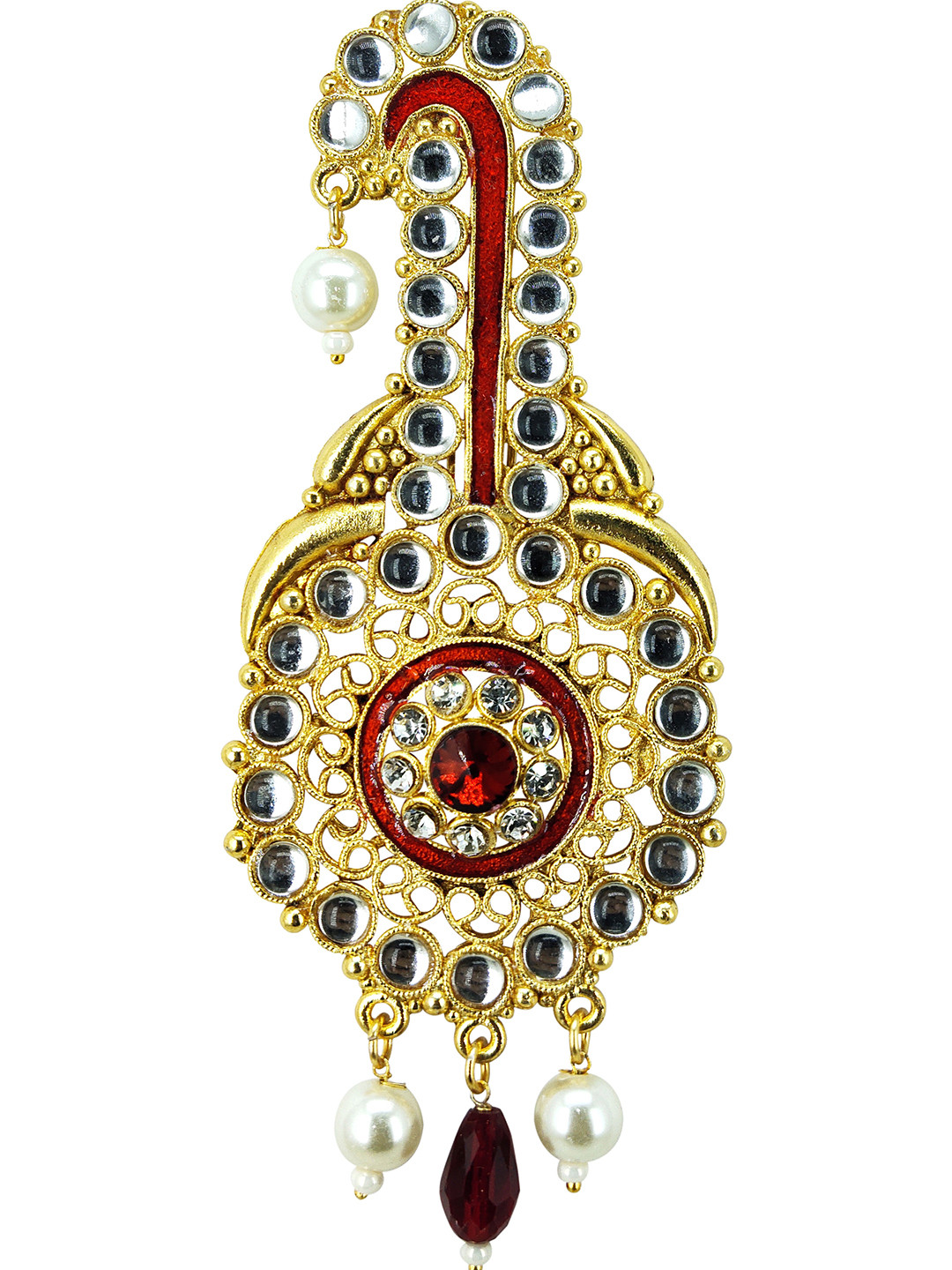 

Radhe Creation Men Embellished Safa Kalgi, Red
